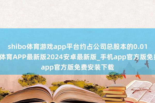 shibo体育游戏app平台约占公司总股本的0.0130%-世博体育APP最新版2024安卓最新版_手机app官方版免费安装下载